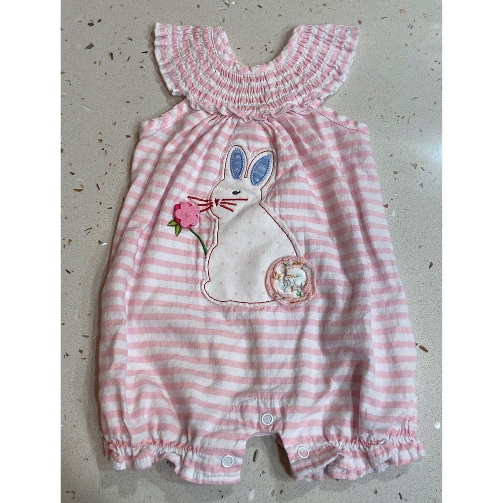 Mud Pie Romper 6-9 months Bunny Easter